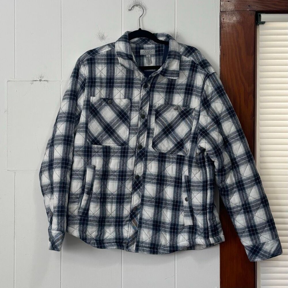Ocean‎ + Drive Men's Quilted Flannel Shirt Jacket Shacket Large